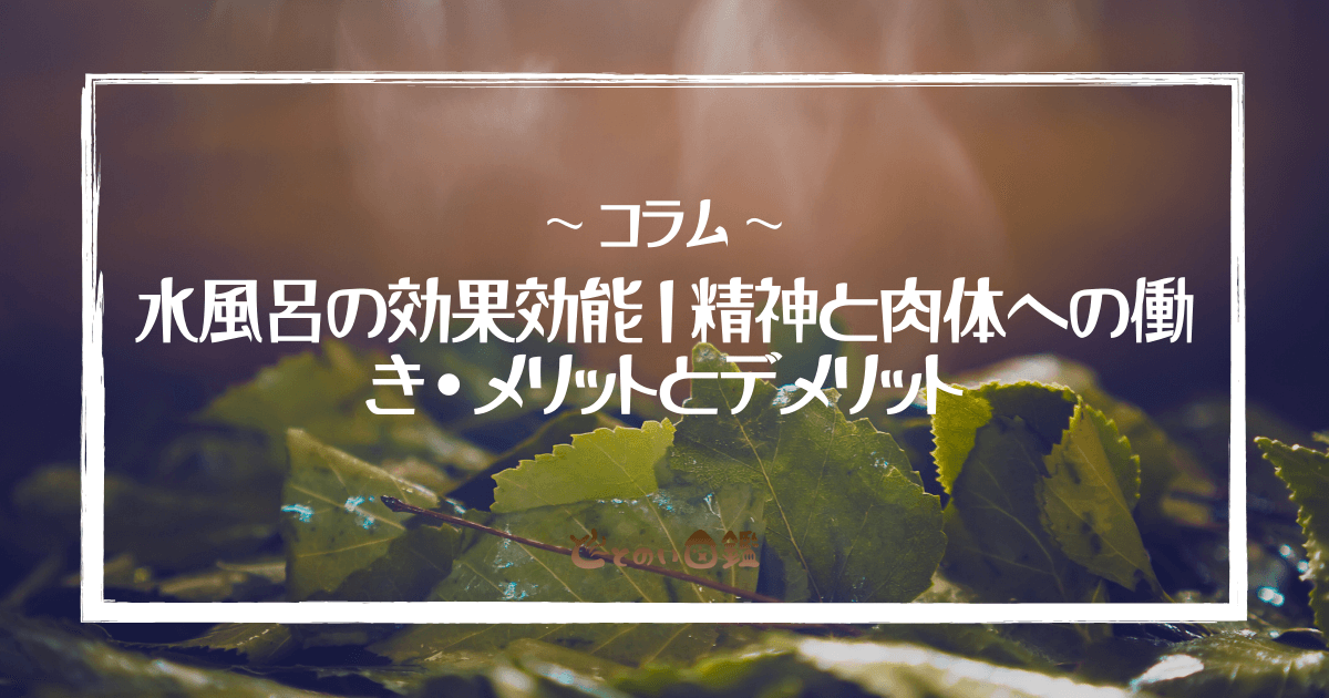 水風呂の効果効能｜精神と肉体への働き・メリットとデメリット